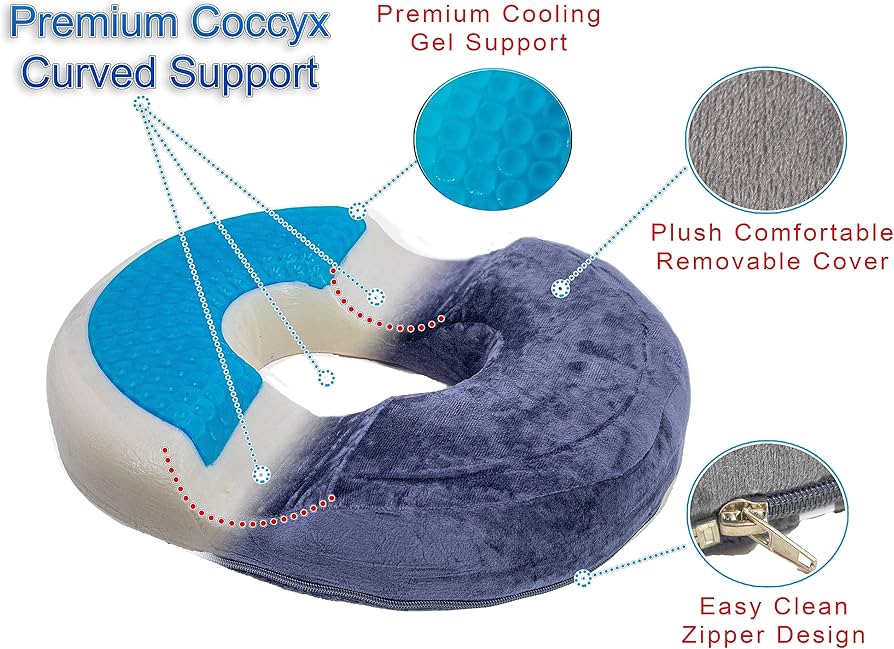 Amazon.com: Orthopedic Donut Seat Gel Cushion w/Infused Memory Amazon.com: Orthopedic Donut Seat Gel Cushion w/Infused Memory